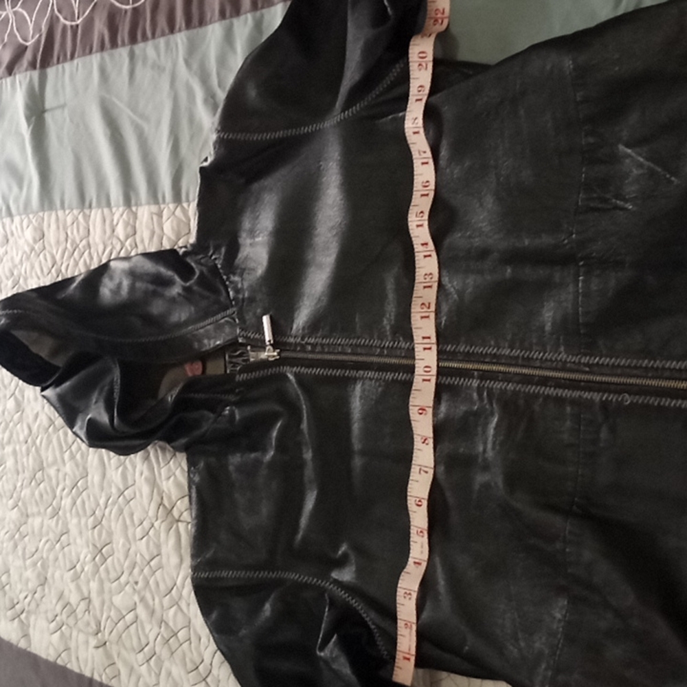 Hooded leather jacket